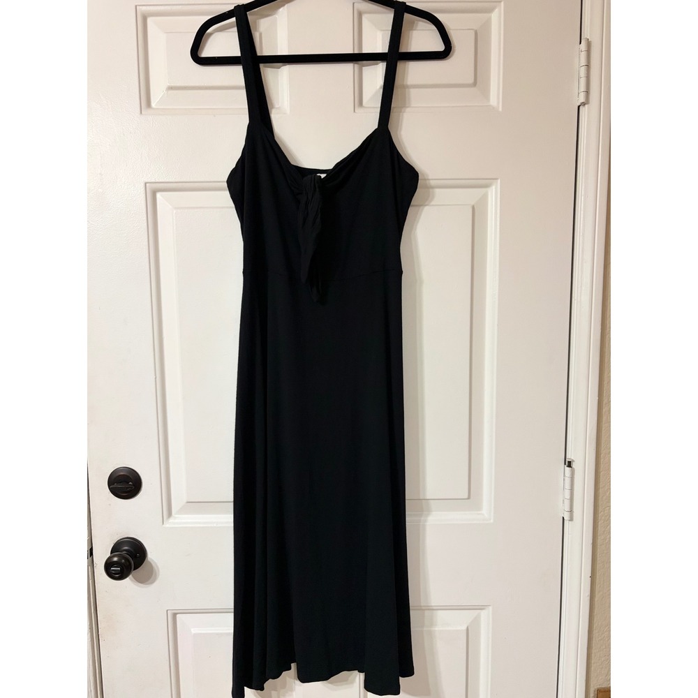 H&M | Sleeveless Tie Front Midi Dress | Size M || Black |